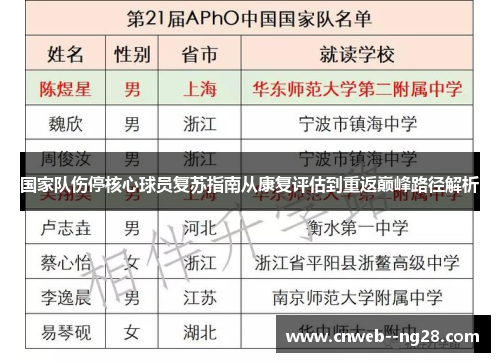 国家队伤停核心球员复苏指南从康复评估到重返巅峰路径解析