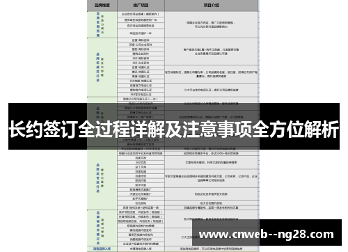 长约签订全过程详解及注意事项全方位解析